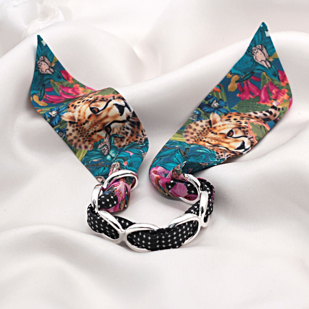 BRACELET ANNEAUX ARGENT & SOIE - M12