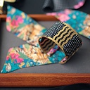 BRACELET MANCHETTE OR & SOIE - M12