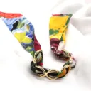 BRACELET ANNEAUX OR & SOIE - W4
