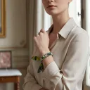 BRACELET ZIRCONIUM ARGENT & SOIE - R6