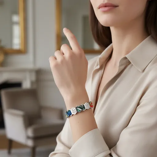BRACELET ZIRCONIUM ARGENT & SOIE - R7