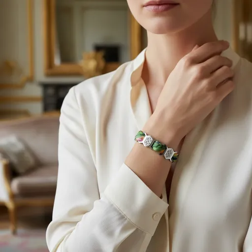 BRACELET ZIRCONIUM ARGENT & SOIE - R8