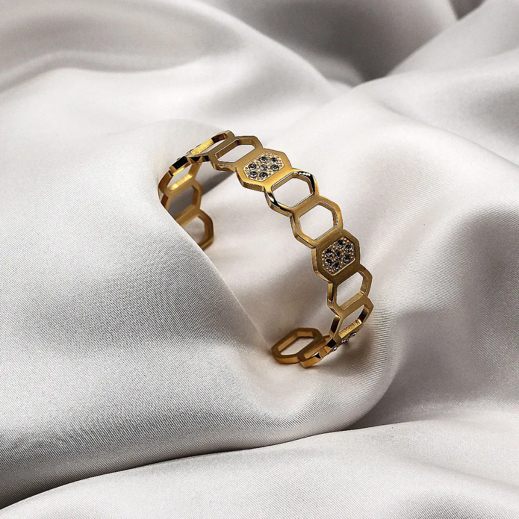 BRACELET ZIRCONIUM FINITION OR