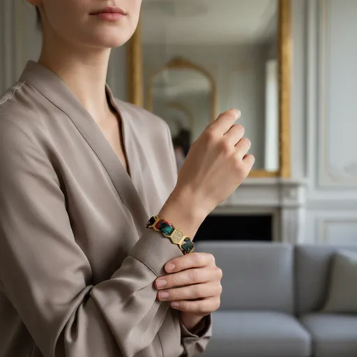 BRACELET ZIRCONIUM OR & SOIE - R11