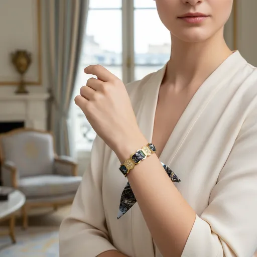 BRACELET ZIRCONIUM OR & SOIE - R4