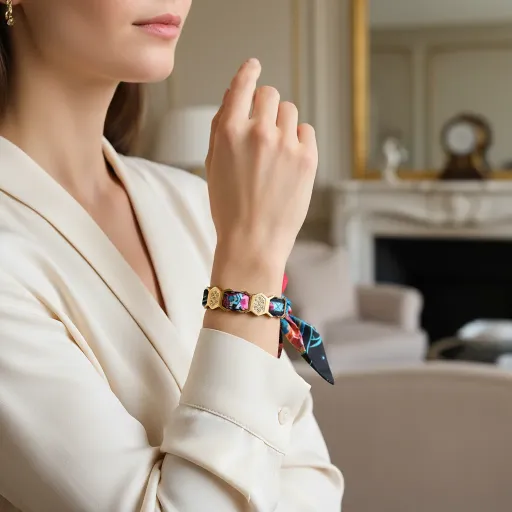 BRACELET ZIRCONIUM OR & SOIE - R9