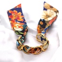 BRACELET ANNEAUX OR & SOIE - R12