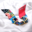 BRACELET ANNEAUX OR & SOIE - R9