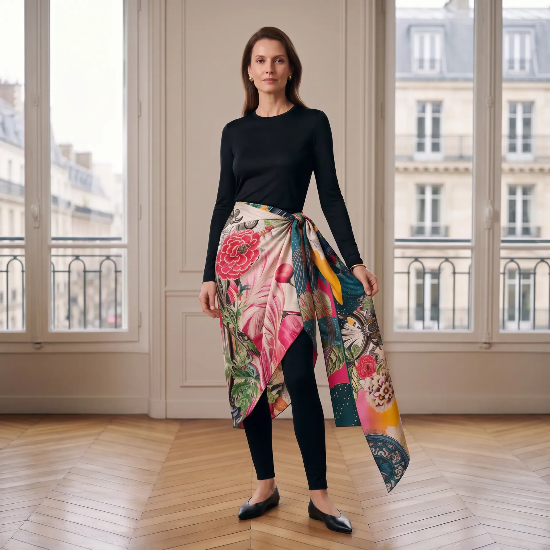Jupe foulard en soie - R11