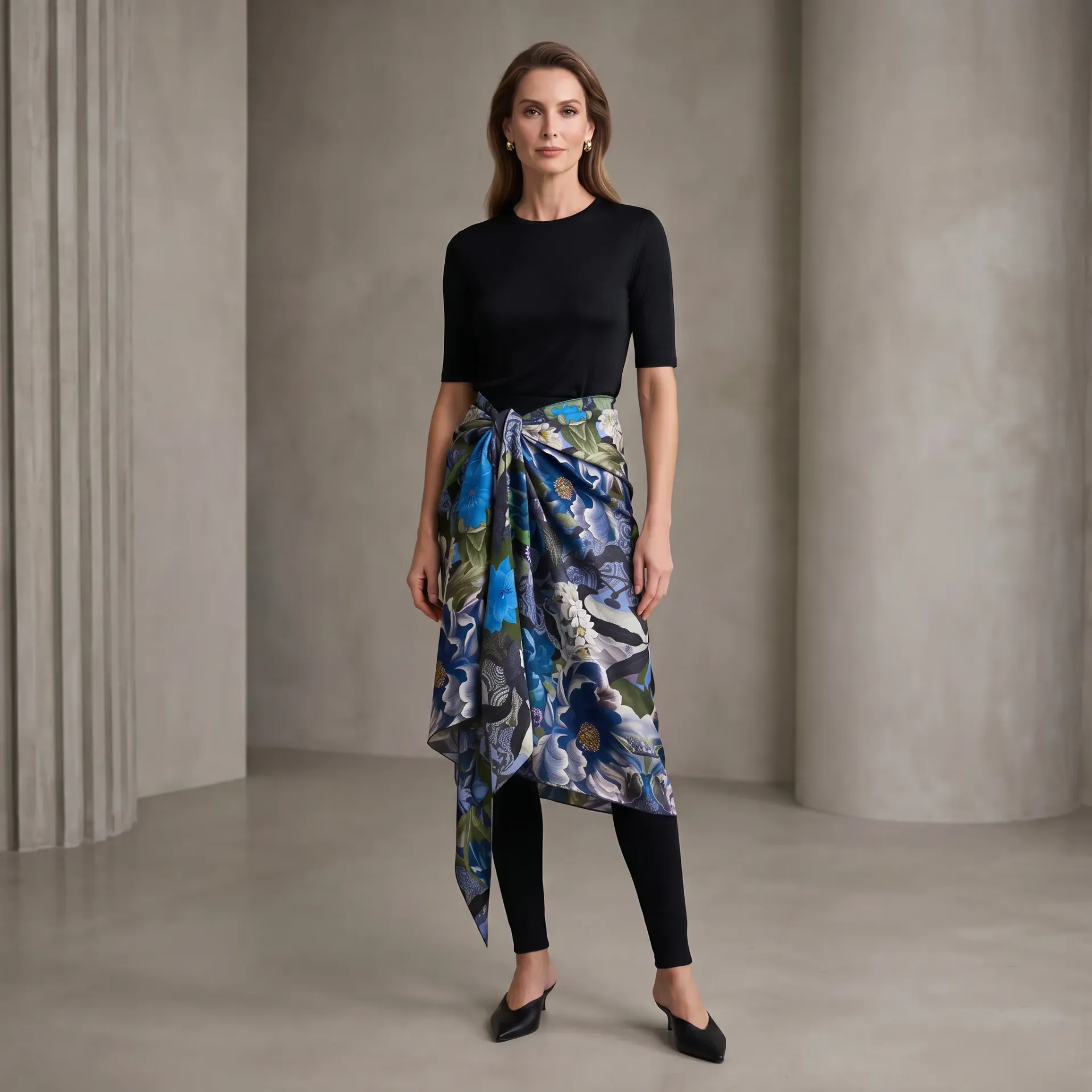 Jupe foulard en soie - W6