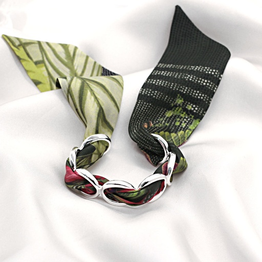BRACELET ANNEAUX ARGENT & SOIE - B1