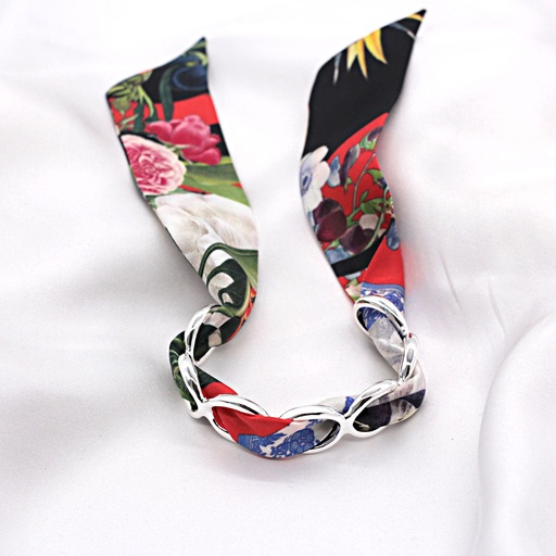 BRACELET ANNEAUX ARGENT & SOIE - W3