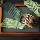 BRACELET MANCHETTE OR & SOIE - B1