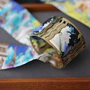 BRACELET MANCHETTE OR & SOIE - M8