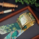 BRACELET MANCHETTE OR & SOIE - W13