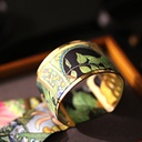 BRACELET MANCHETTE OR & SOIE - R8