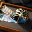 BRACELET MANCHETTE OR & SOIE - R4